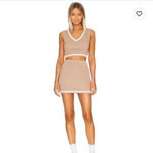 Superdown Varsity Skirt Set in Toast